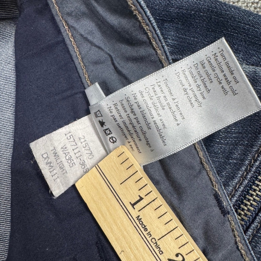 PAIGE Edgemont Skinny Jeans Blue Denim Moto Zip‎ Detail Low Rise Size 26 - Picture 8 of 11